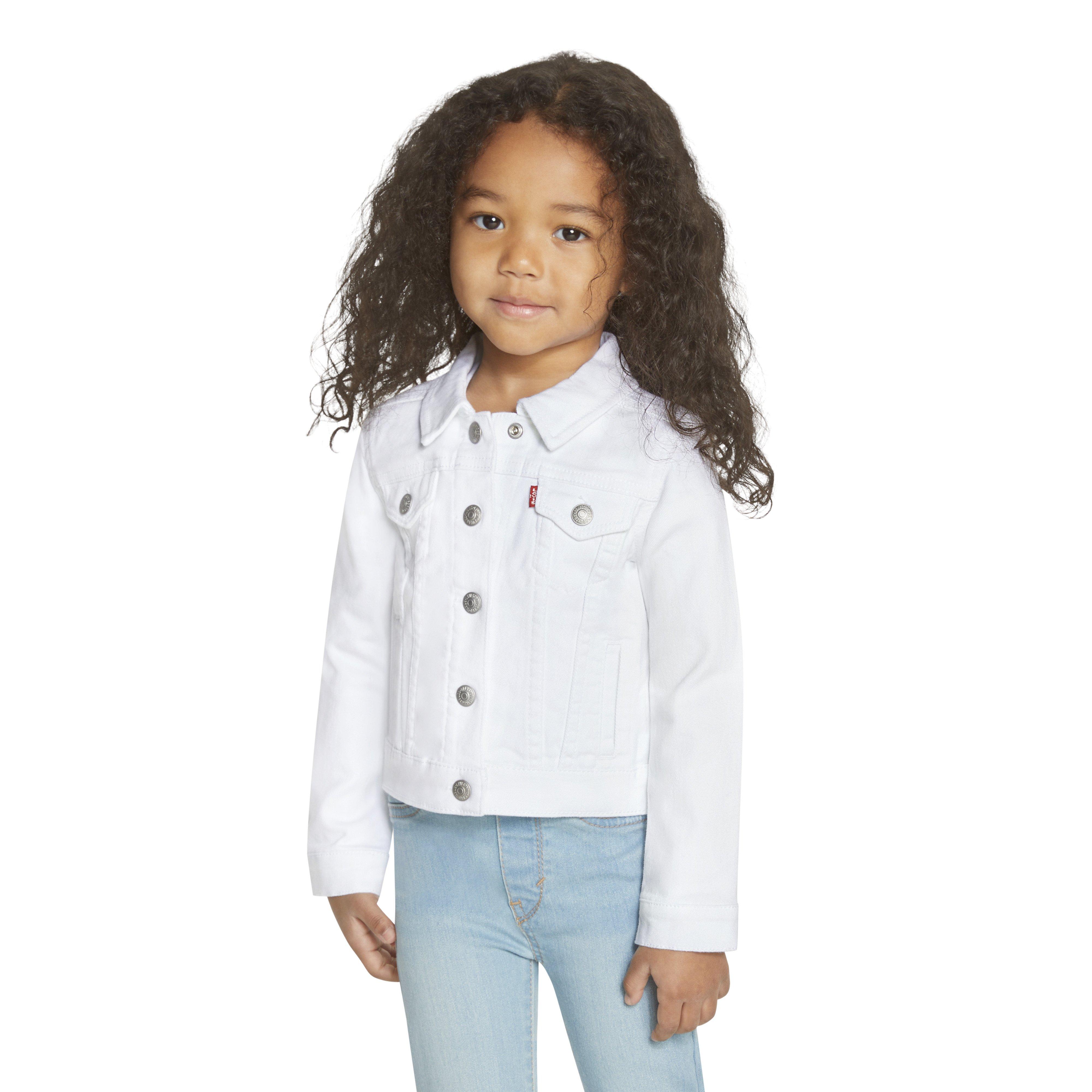 Levi's Toddler Girls' Trucker Style Wash Denim Jacket - White - WHITE